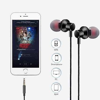 Écouteurs Stéréo Earphones- Superbass - Rouge