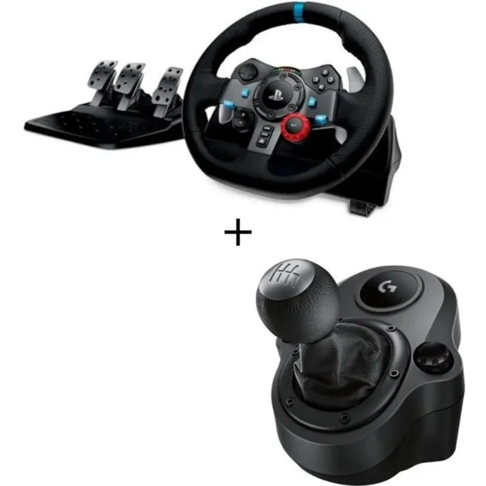Logitech Volant G29 + Levier de Vitesse Driving Force Shifter- Compatible PS5-PS4 et PC